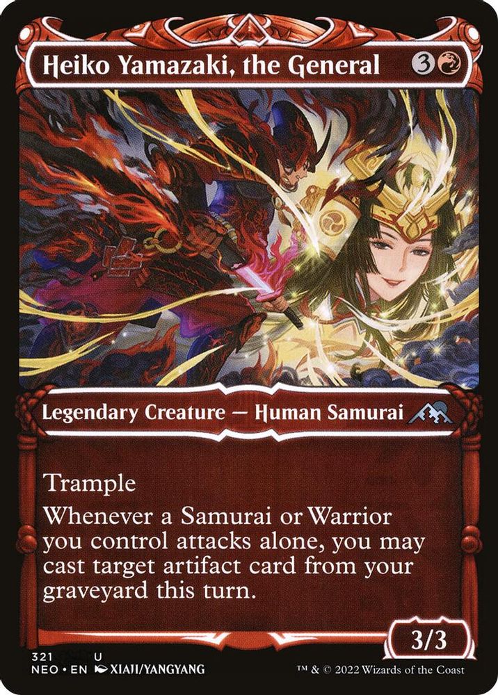 2022 Magic: The Gathering: Kamigawa: Neon Dynasty (NEO) - Heiko Yamazaki the General Showcase (#321, Uncommon) (, Near Mint)
