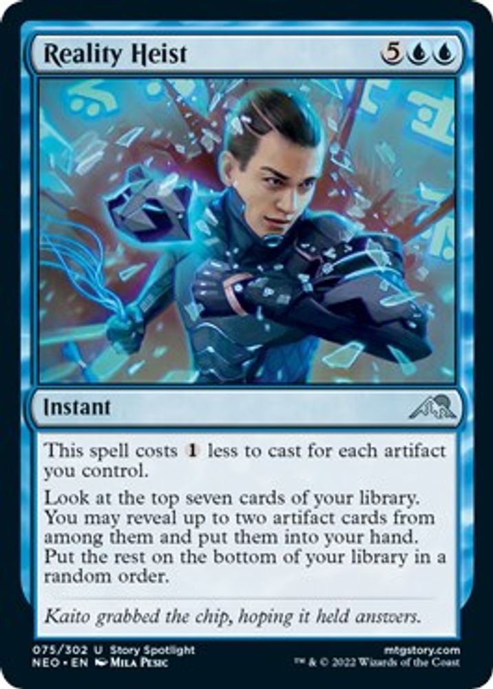 2022 Magic: The Gathering: Kamigawa: Neon Dynasty (NEO) - Reality Heist (#75, Uncommon) (Foil, Near Mint)