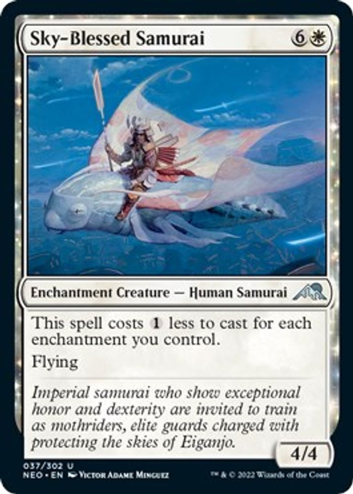 2022 Magic: The Gathering: Kamigawa: Neon Dynasty (NEO) - Sky Blessed Samurai (#37, Uncommon) (, Near Mint)