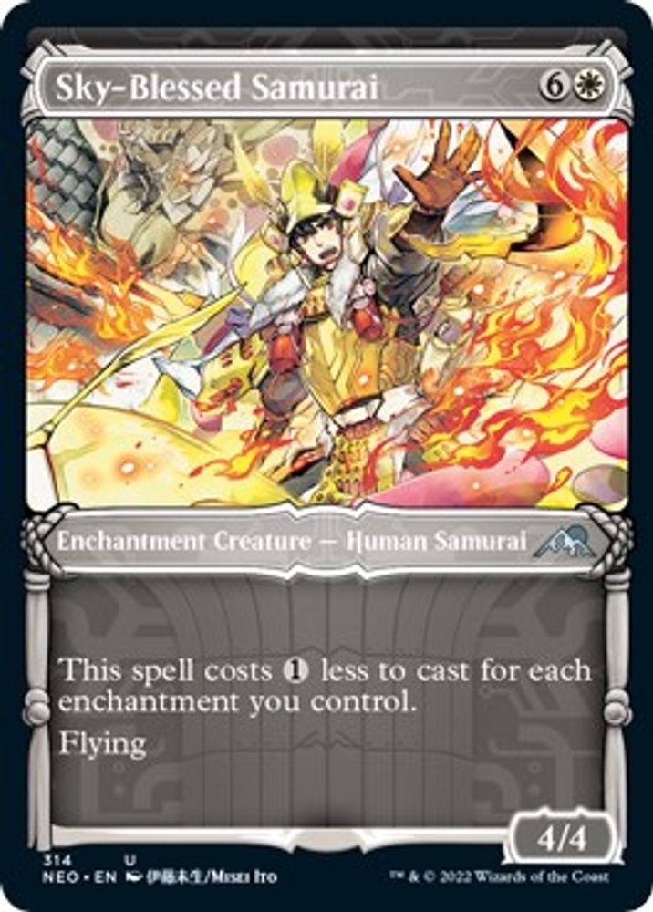 2022 Magic: The Gathering: Kamigawa: Neon Dynasty (NEO) - Sky Blessed Samurai Showcase (#314, Uncommon) (, Near Mint)