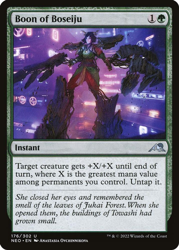 2022 Magic: The Gathering: Kamigawa: Neon Dynasty (NEO) - Boon of Boseiju (#176, Uncommon) (, Near Mint)