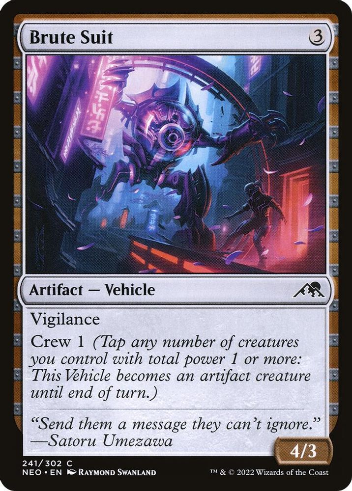 2022 Magic: The Gathering: Kamigawa: Neon Dynasty (NEO) - Brute Suit (#241, Common) (, Near Mint)