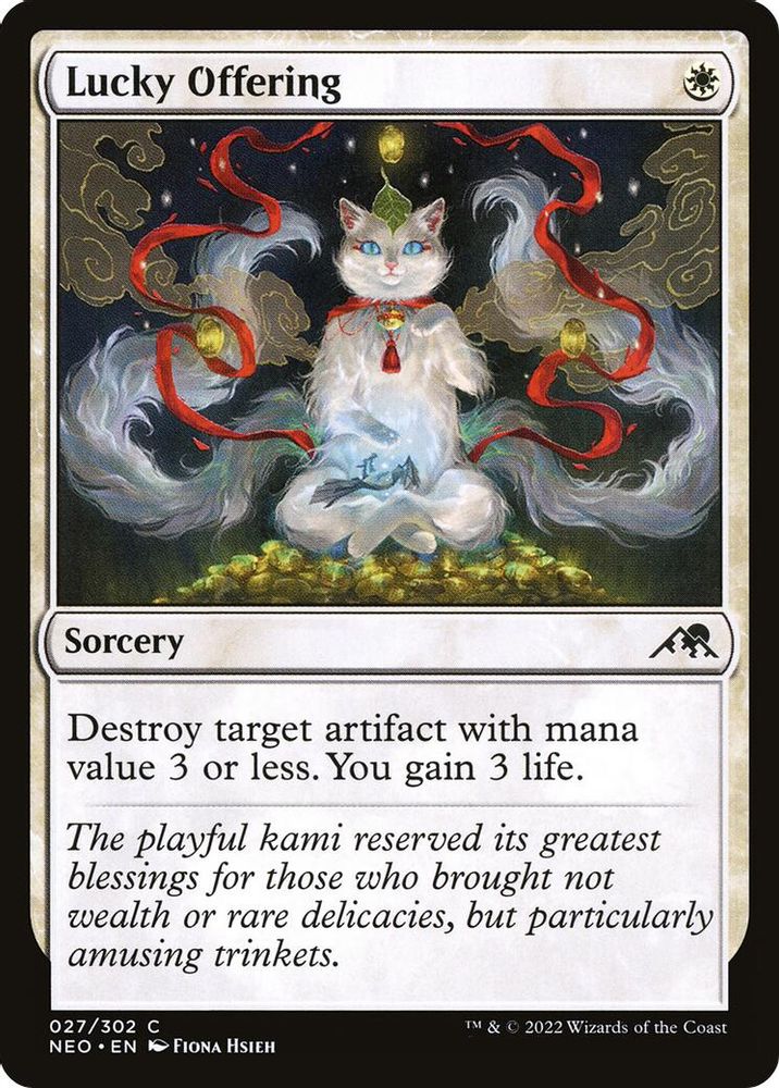 2022 Magic: The Gathering: Kamigawa: Neon Dynasty (NEO) - Lucky Offering (#27, Common) (, Near Mint)