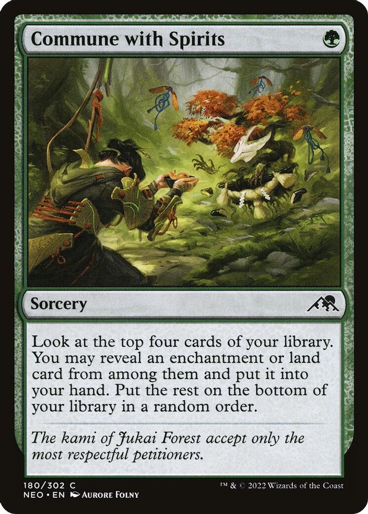 2022 Magic: The Gathering: Kamigawa: Neon Dynasty (NEO) - Commune with Spirits (#180, Common) (, Near Mint)