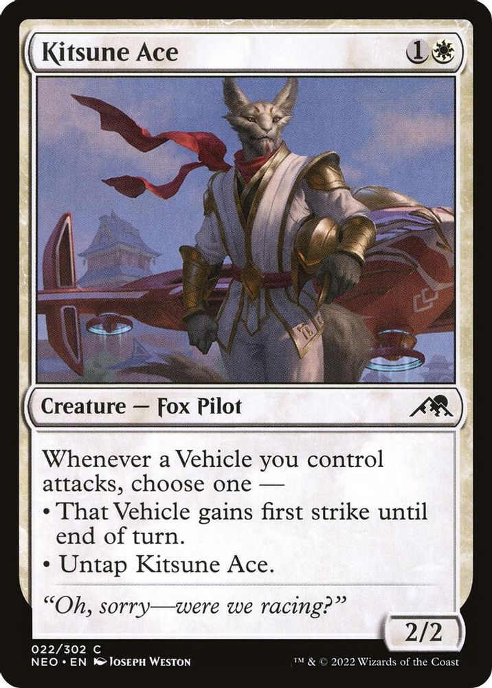 2022 Magic: The Gathering: Kamigawa: Neon Dynasty (NEO) - Kitsune Ace (#22, Common) (, Near Mint)