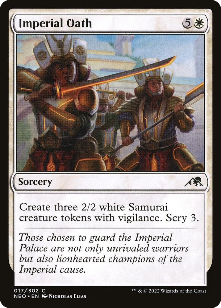 2022 Magic: The Gathering: Kamigawa: Neon Dynasty (NEO) - Imperial Oath (#17, Common) (, Near Mint)