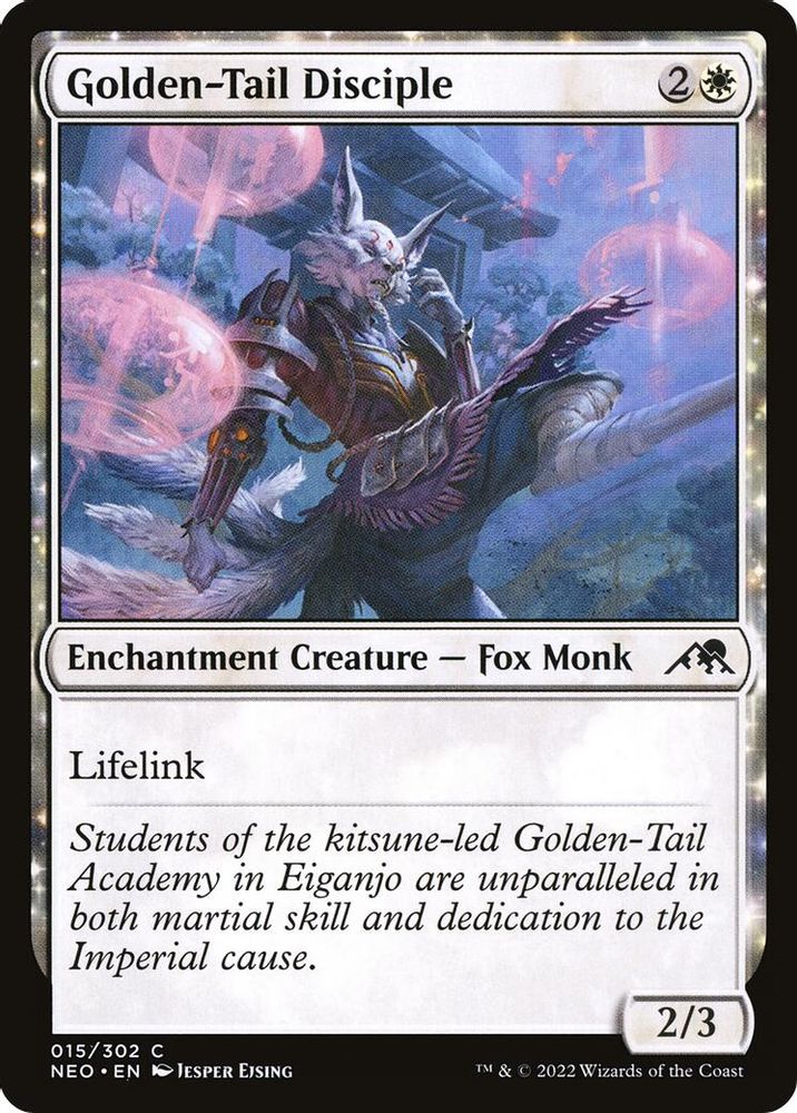2022 Magic: The Gathering: Kamigawa: Neon Dynasty (NEO) - Golden Tail Disciple (#15, Common) (, Near Mint)