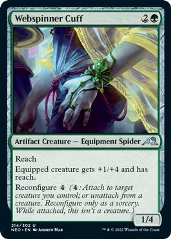 2022 Magic: The Gathering: Kamigawa: Neon Dynasty (NEO) - Webspinner Cuff (#214, Uncommon) (Foil, Near Mint)
