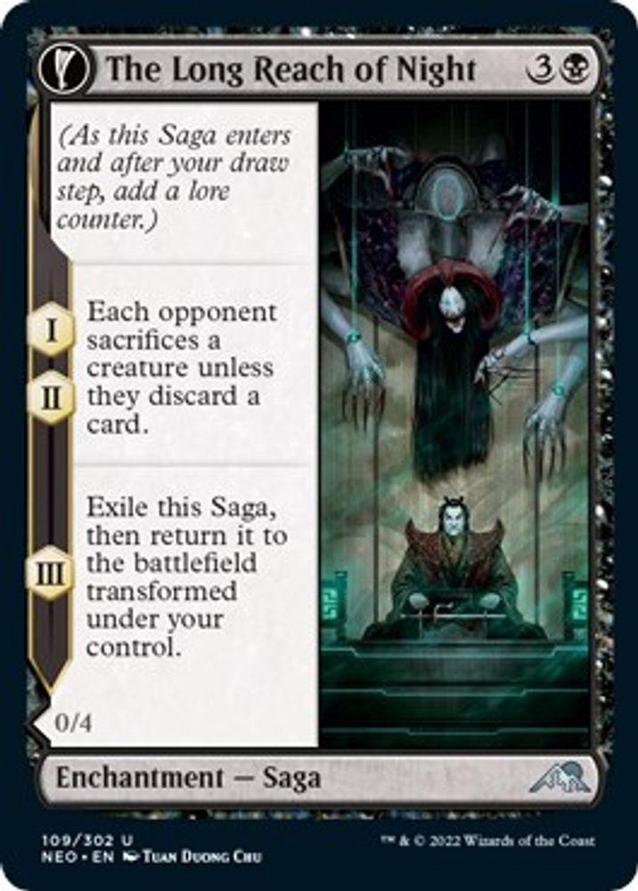 2022 Magic: The Gathering: Kamigawa: Neon Dynasty (NEO) - The Long Reach of Night (#109, Uncommon) (, Near Mint)