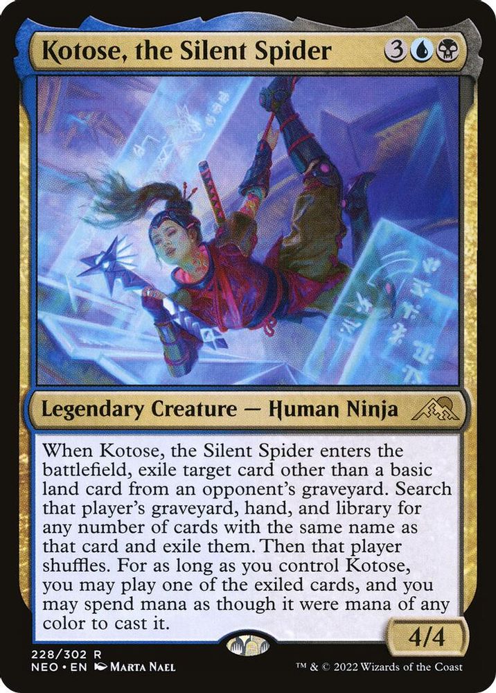 2022 Magic: The Gathering: Kamigawa: Neon Dynasty (NEO) - Kotose the Silent Spider (#228, Rare)