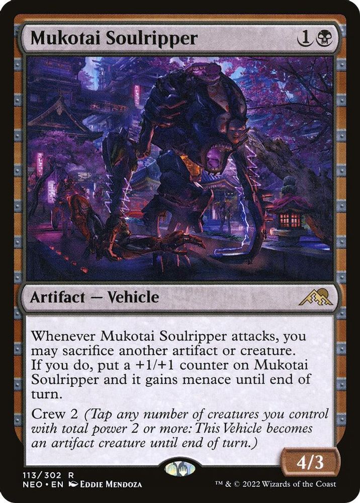 2022 Magic: The Gathering: Kamigawa: Neon Dynasty (NEO) - Mukotai Soulripper (#113, Rare)