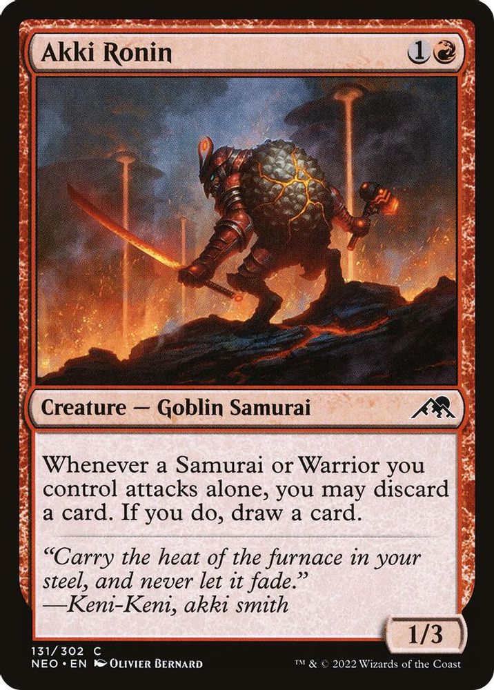 2022 Magic: The Gathering: Kamigawa: Neon Dynasty (NEO) - Akki Ronin (#131, Common) (, Near Mint)
