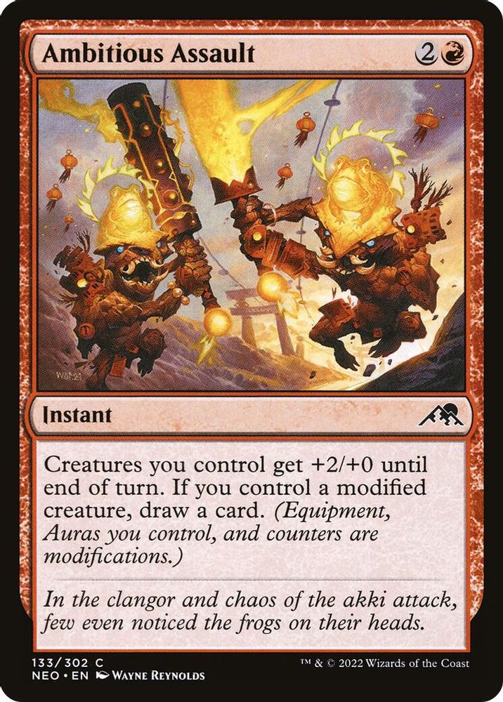 2022 Magic: The Gathering: Kamigawa: Neon Dynasty (NEO) - Ambitious Assault (#133, Common) (, Near Mint)