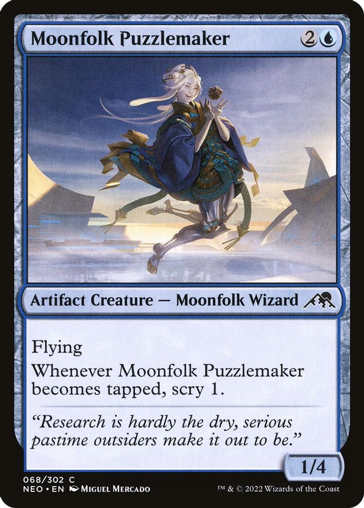 2022 Magic: The Gathering: Kamigawa: Neon Dynasty (NEO) - Moonfolk Puzzlemaker (#68, Common) (, Near Mint)