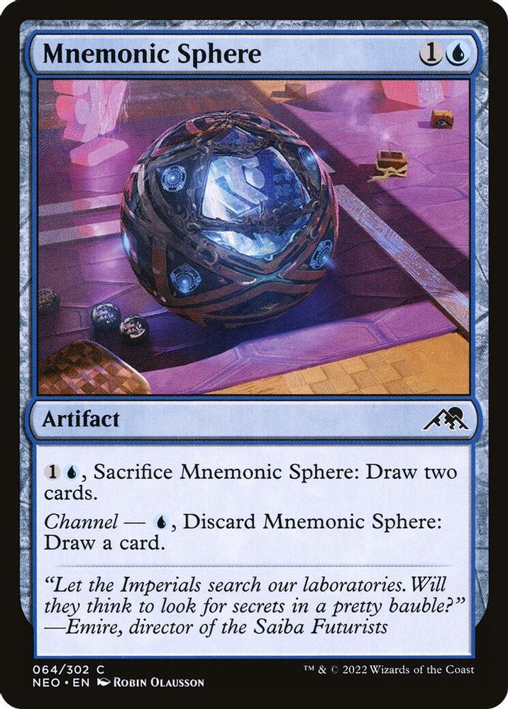 2022 Magic: The Gathering: Kamigawa: Neon Dynasty (NEO) - Mnemonic Sphere (#64, Common) (, Near Mint)