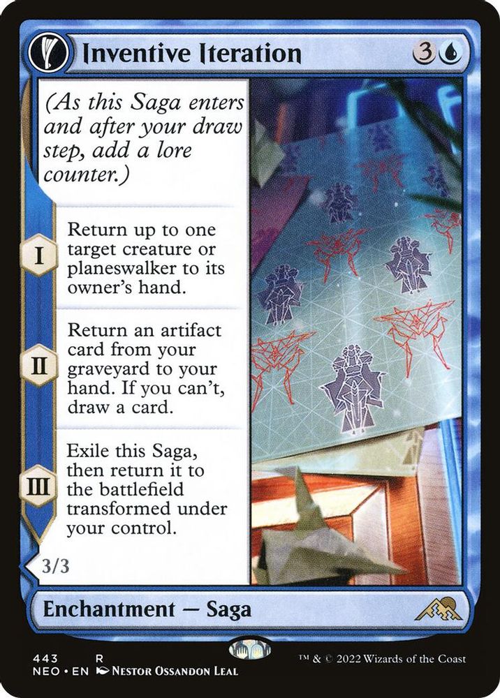 2022 Magic: The Gathering: Kamigawa: Neon Dynasty (NEO) - Inventive Iteration Extended Art (#443, Rare) (, Near Mint)