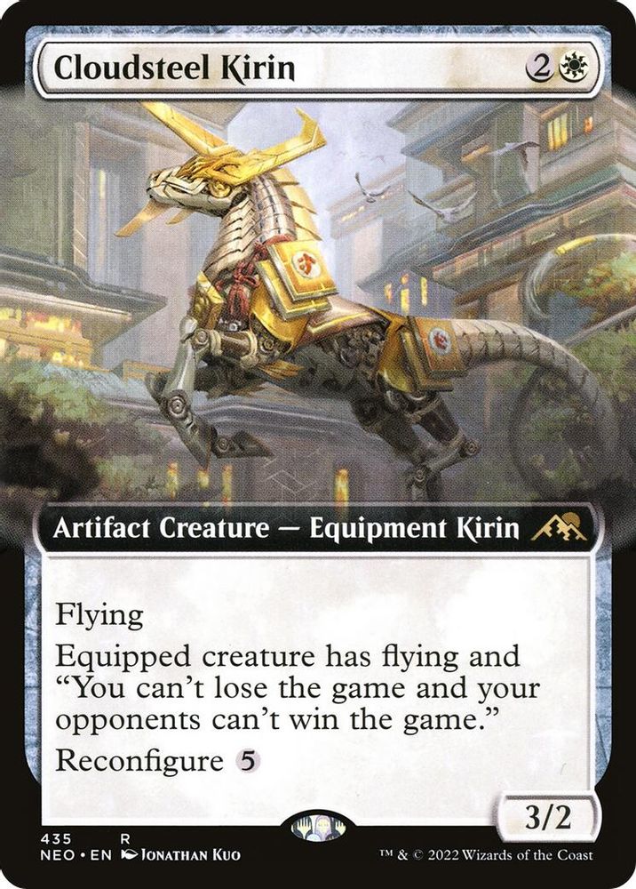 2022 Magic: The Gathering: Kamigawa: Neon Dynasty (NEO) - Cloudsteel Kirin Extended Art (#435, Rare) (, Near Mint)