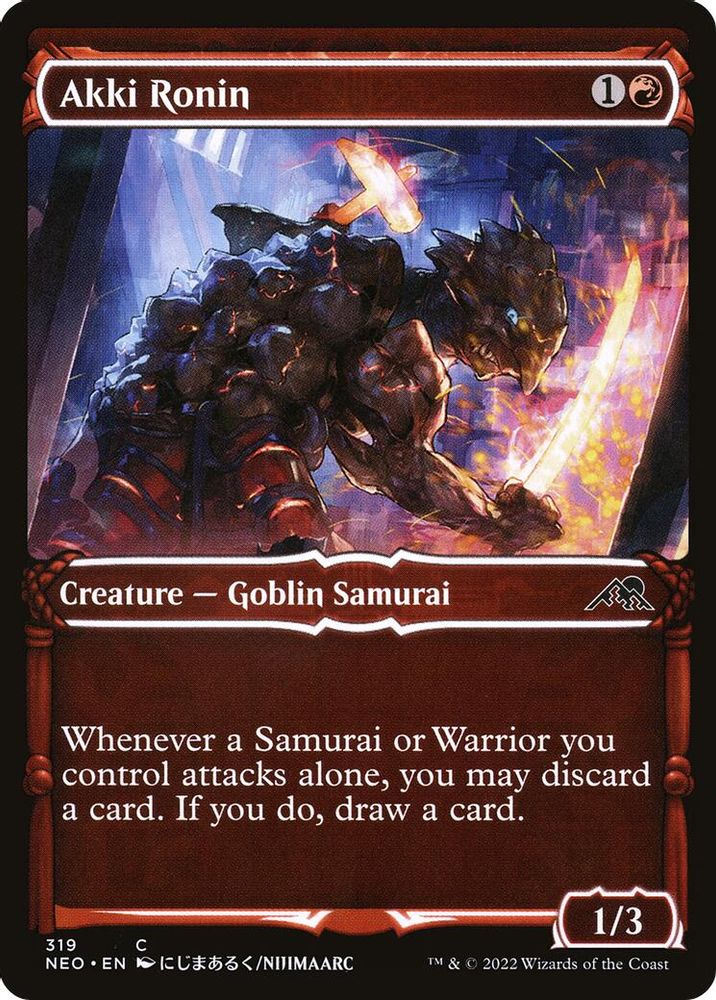 2022 Magic: The Gathering: Kamigawa: Neon Dynasty (NEO) - Akki Ronin Showcase (#319, Common) (, Near Mint)
