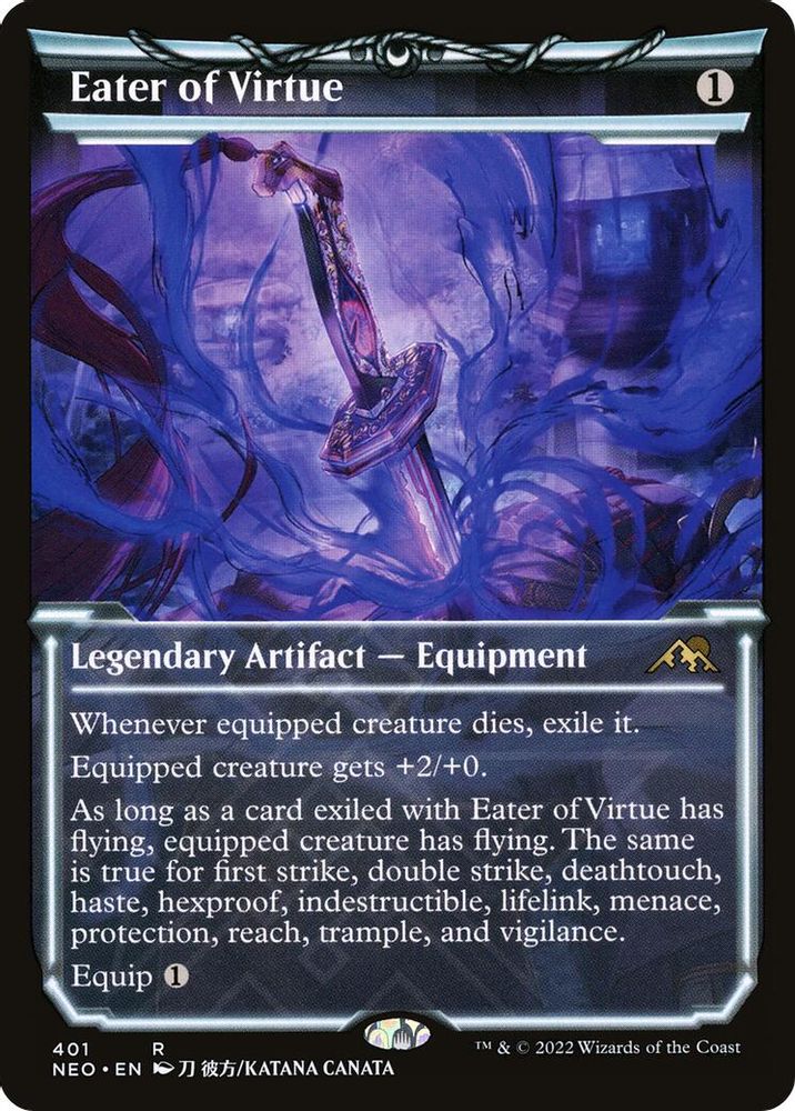 2022 Magic: The Gathering: Kamigawa: Neon Dynasty (NEO) - Eater of Virtue Showcase (#401, Rare) (, Near Mint)