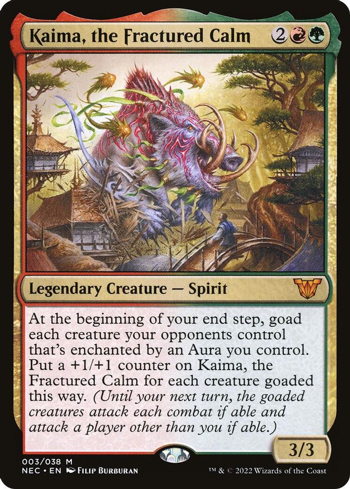 2022 Magic: The Gathering: Commander: Kamigawa: Neon Dynasty (NEC) - Kaima the Fractured Calm (#3, Mythic Rare) (, Near Mint)
