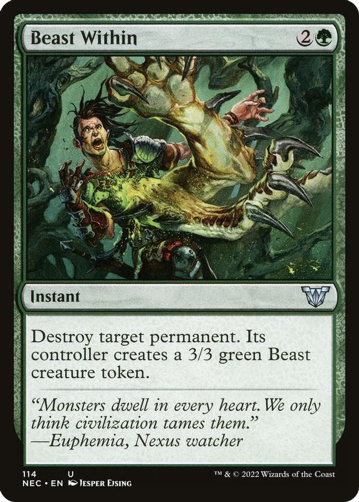 2022 Magic: The Gathering: Commander: Kamigawa: Neon Dynasty (NEC) - Beast Within (#114, Uncommon) (, Near Mint)