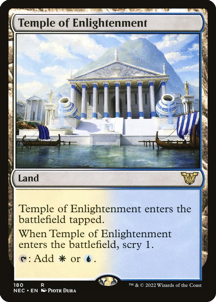 2022 Magic: The Gathering: Commander: Kamigawa: Neon Dynasty (NEC) - Temple of Enlightenment (#180, Rare) (, Near Mint)