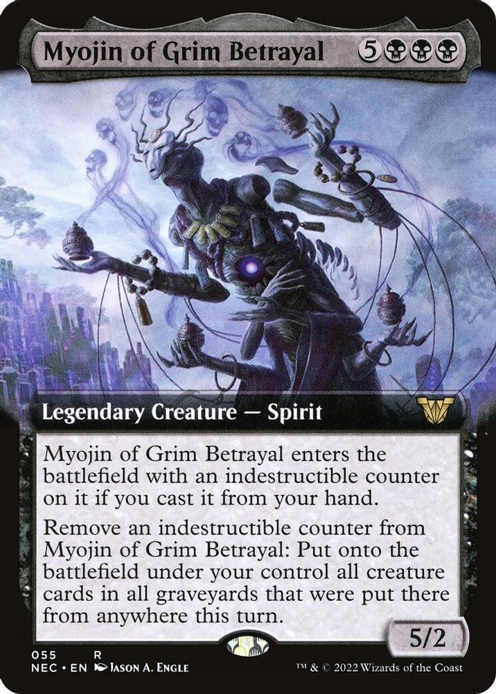 2022 Magic: The Gathering: Commander: Kamigawa: Neon Dynasty (NEC) - Myojin of Grim Betrayal Extended Art (#55, Rare) (, Near Mint)