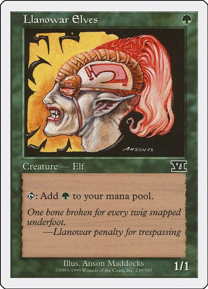 1999 Magic: The Gathering: Classic Sixth Edition (6ED) - Llanowar Elves (#239, Common) (, Near Mint)