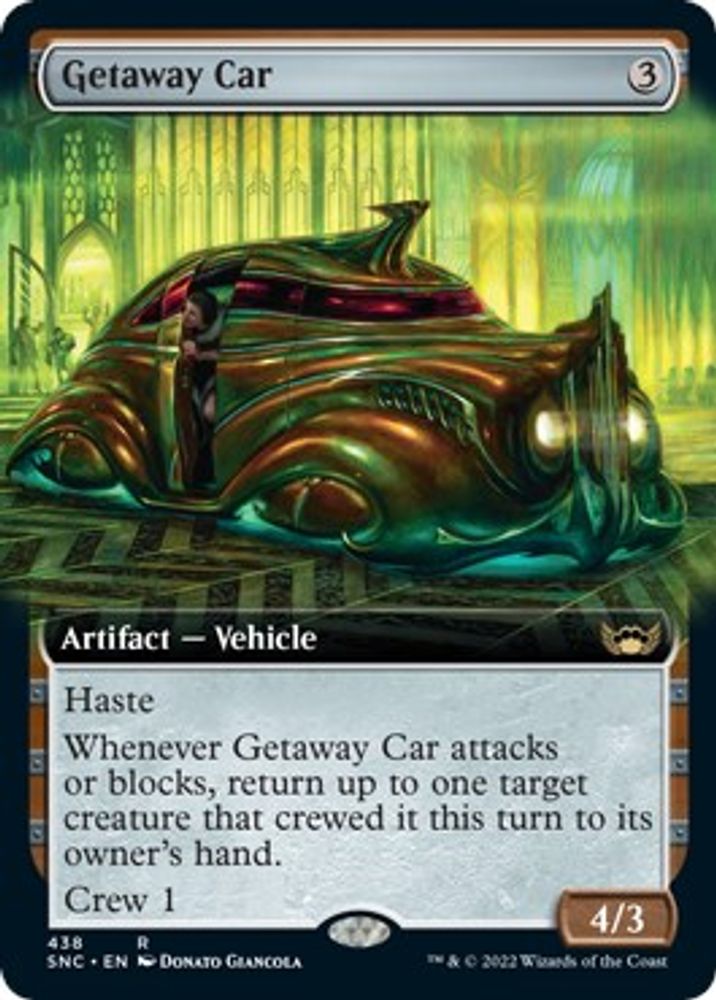 2022 Magic: The Gathering: Streets of New Capenna (SNC) - Getaway Car Extended Art (#438, Rare) (, Near Mint)