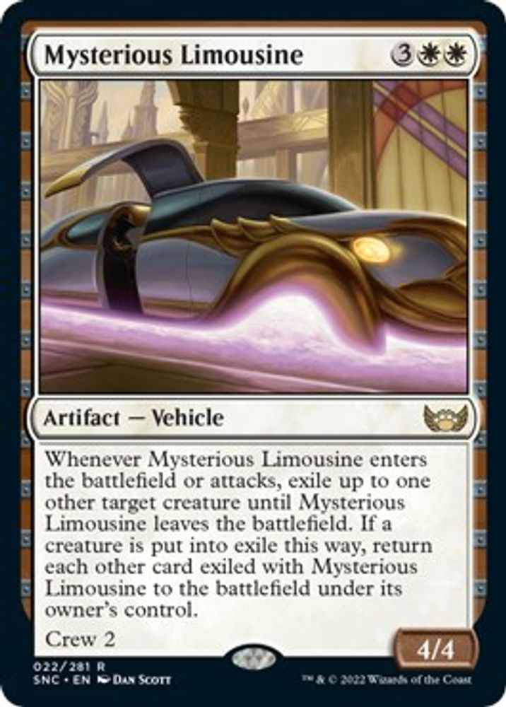 2022 Magic: The Gathering: Streets of New Capenna (SNC) - Mysterious Limousine (#22, Rare) (, Near Mint)