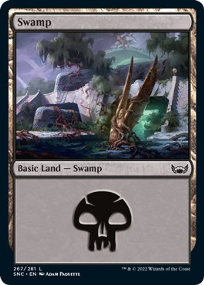 2022 Magic: The Gathering: Streets of New Capenna (SNC) - Swamp 267 (#267, Land) (Foil, Near Mint)