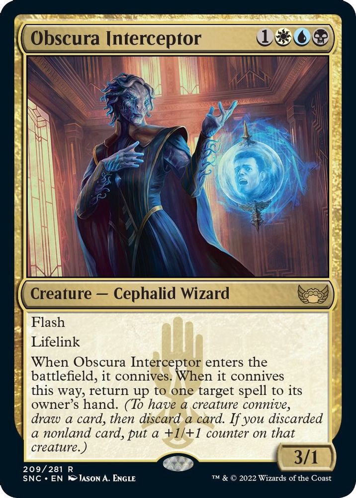 2022 Magic: The Gathering: Streets of New Capenna (SNC) - Obscura Interceptor (#209, Rare) (, Near Mint)