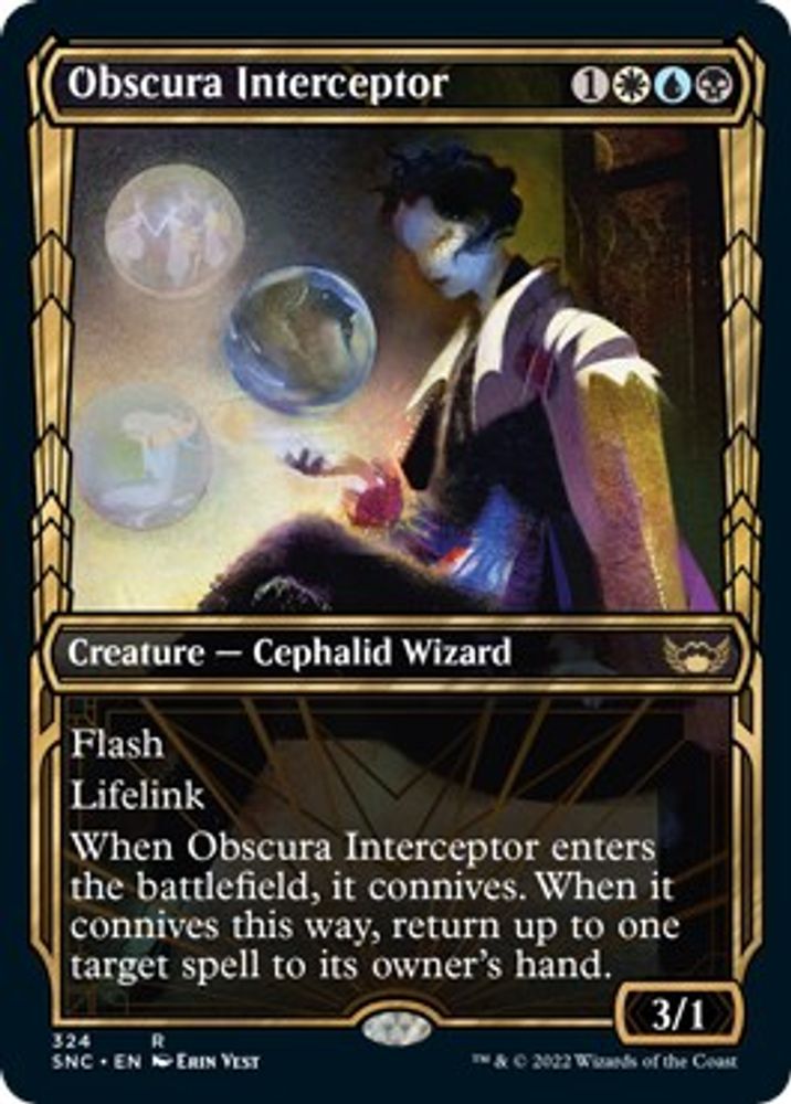 2022 Magic: The Gathering: Streets of New Capenna (SNC) - Obscura Interceptor Showcase (#324, Rare) (Foil, Near Mint)
