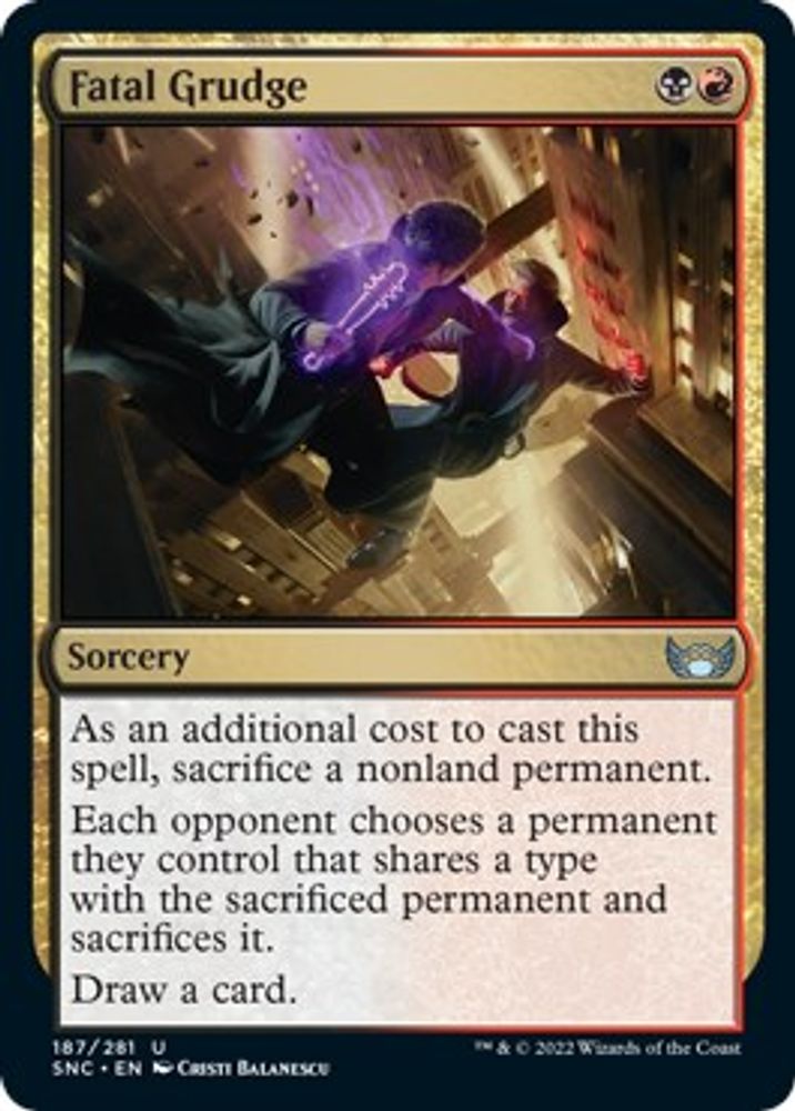 2022 Magic: The Gathering: Streets of New Capenna (SNC) - Fatal Grudge (#187, Uncommon) (, Near Mint)