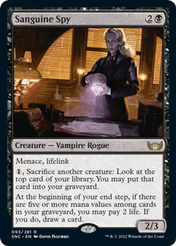 2022 Magic: The Gathering: Streets of New Capenna (SNC) - Sanguine Spy (#93, Rare) (, Near Mint)