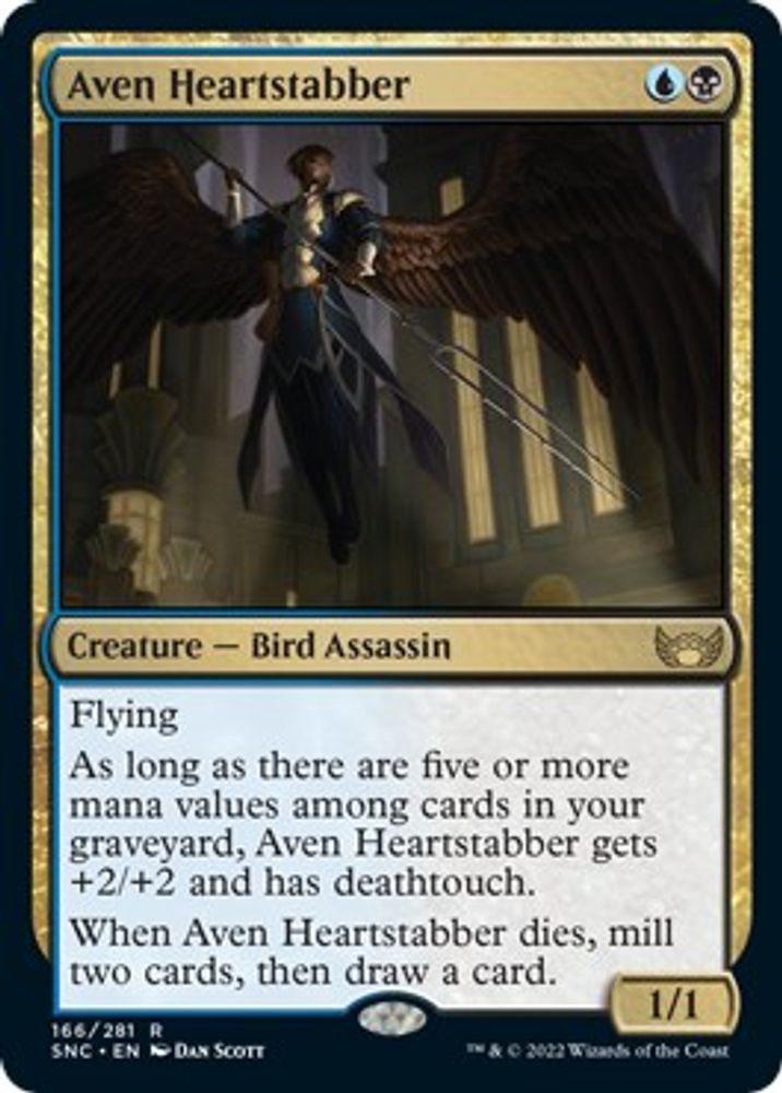2022 Magic: The Gathering: Streets of New Capenna (SNC) - Aven Heartstabber (#166, Rare) (, Near Mint)