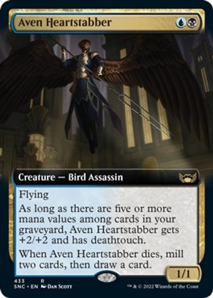 2022 Magic: The Gathering: Streets of New Capenna (SNC) - Aven Heartstabber Extended Art (#433, Rare) (, Near Mint)