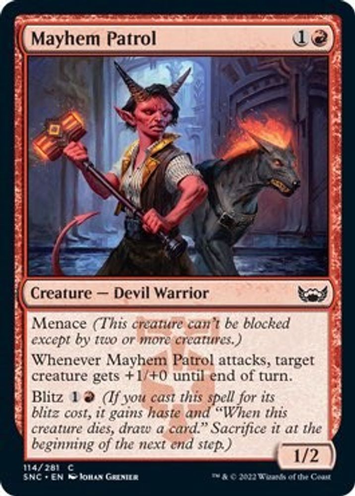 2022 Magic: The Gathering: Streets of New Capenna (SNC) - Mayhem Patrol (#114, Common) (, Near Mint)