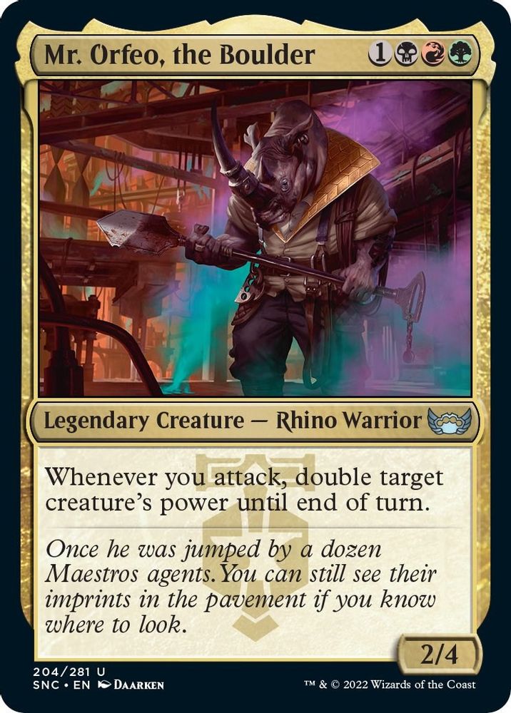 2022 Magic: The Gathering: Streets of New Capenna (SNC) - Mr Orfeo the Boulder (#204, Uncommon) (, Near Mint)