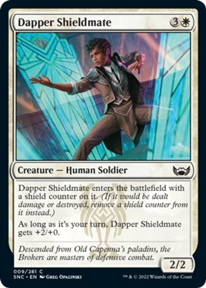 2022 Magic: The Gathering: Streets of New Capenna (SNC) - Dapper Shieldmate (#9, Common) (, Near Mint)