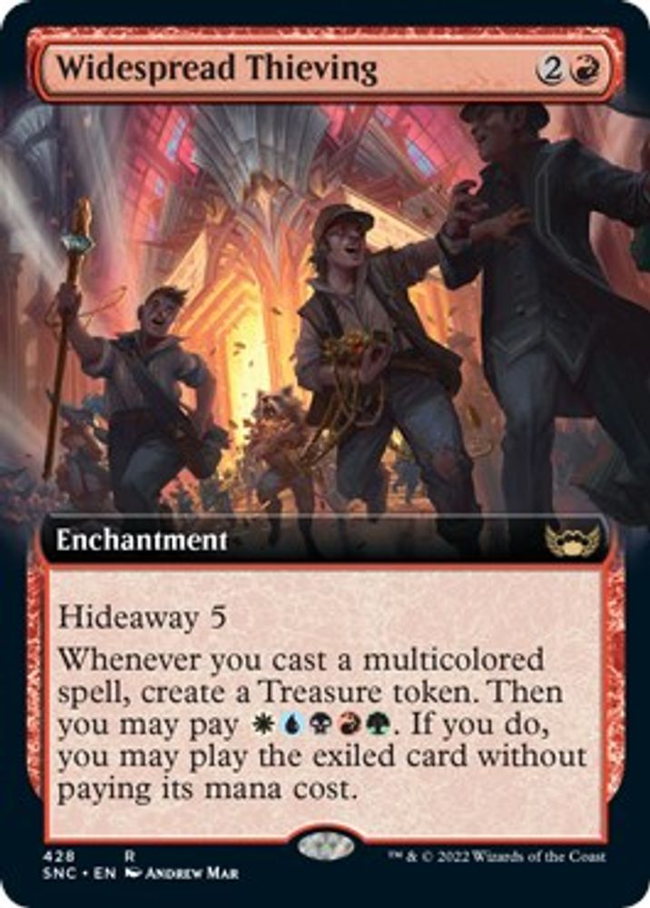 2022 Magic: The Gathering: Streets of New Capenna (SNC) - Widespread Thieving Extended Art (#428, Rare) (, Near Mint)