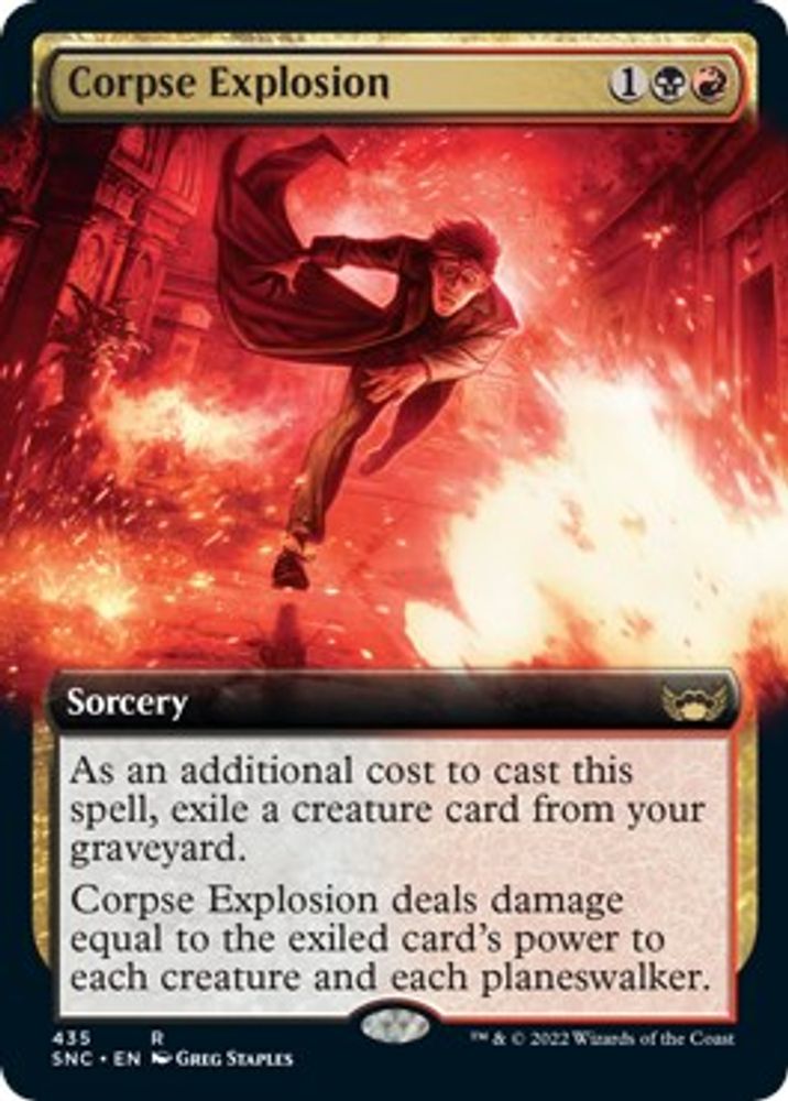 2022 Magic: The Gathering: Streets of New Capenna (SNC) - Corpse Explosion Extended Art (#435, Rare) (, Near Mint)