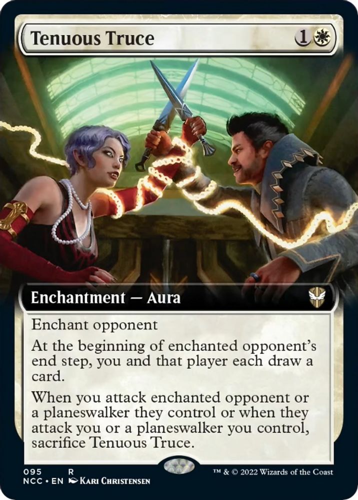 2022 Magic: The Gathering: Commander: Streets of New Capenna (NCC) - Tenuous Truce Extended Art (#95, Rare) (, Near Mint)