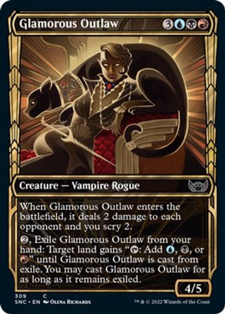 2022 Magic: The Gathering: Streets of New Capenna (SNC) - Glamorous Outlaw Showcase (#309, Common) (, Near Mint)