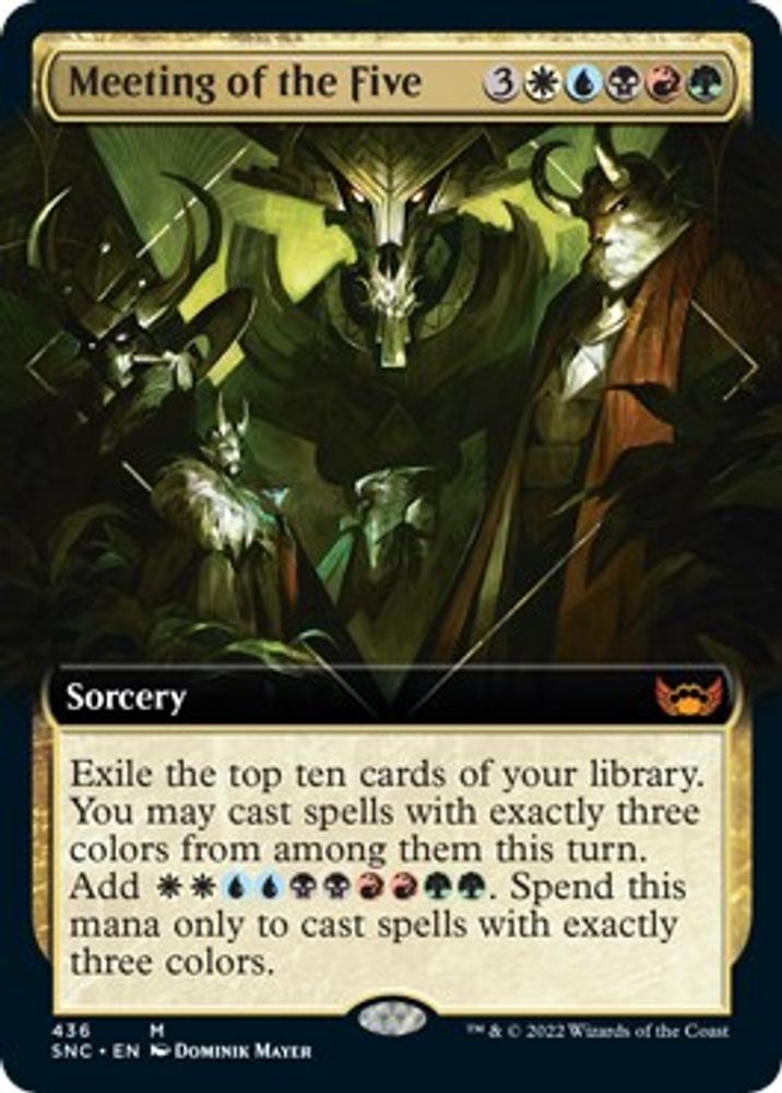 2022 Magic: The Gathering: Streets of New Capenna (SNC) - Meeting of the Five Extended Art (#436, Mythic Rare)