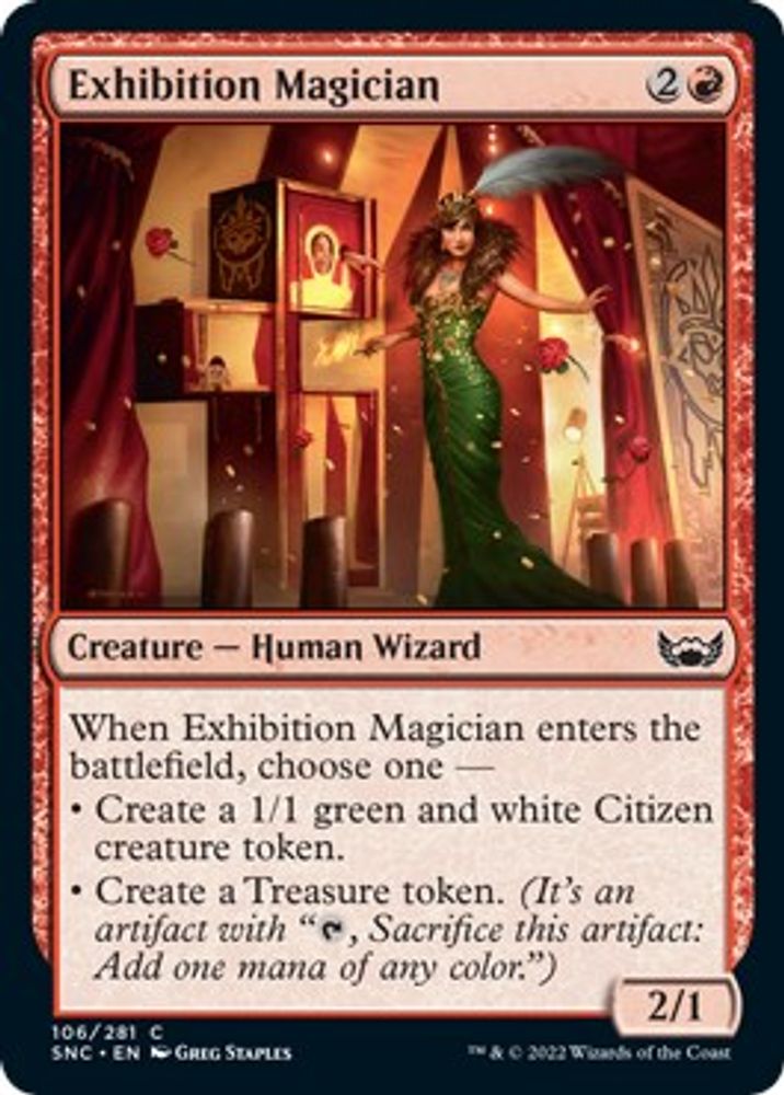 2022 Magic: The Gathering: Streets of New Capenna (SNC) - Exhibition Magician (#106, Common) (, Near Mint)