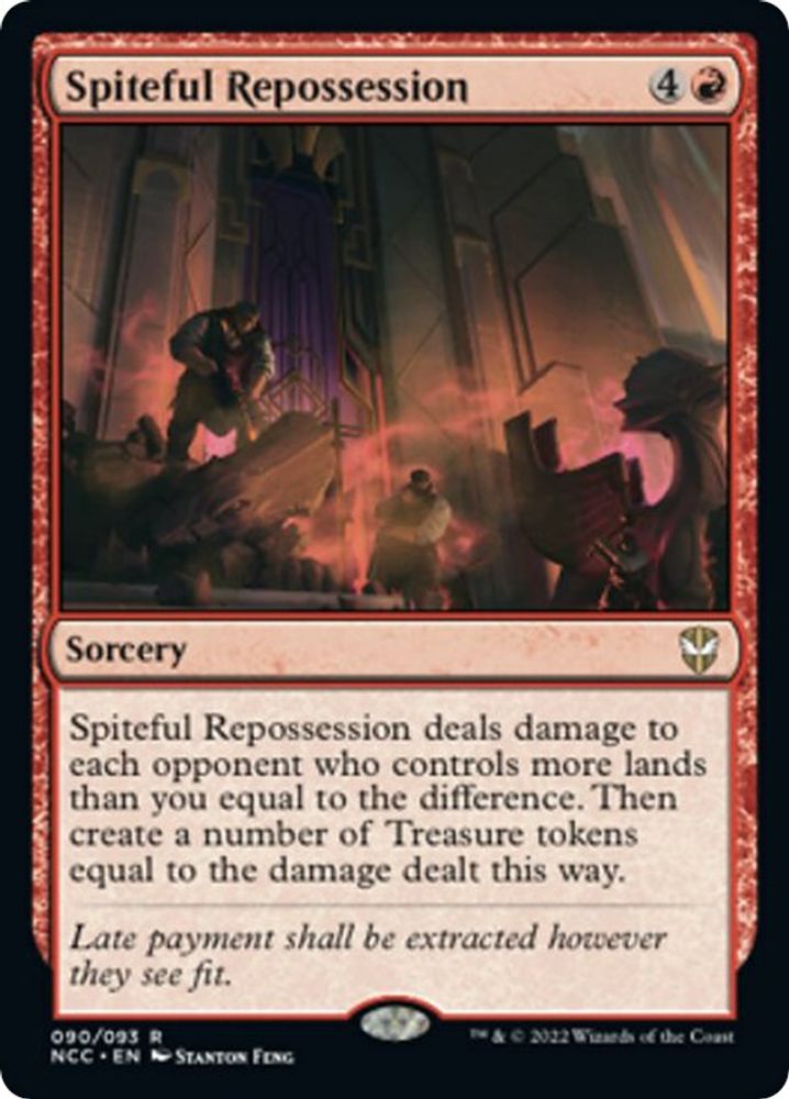 2022 Magic: The Gathering: Commander: Streets of New Capenna (NCC) - Spiteful Repossession (#90, Rare) (, Near Mint)