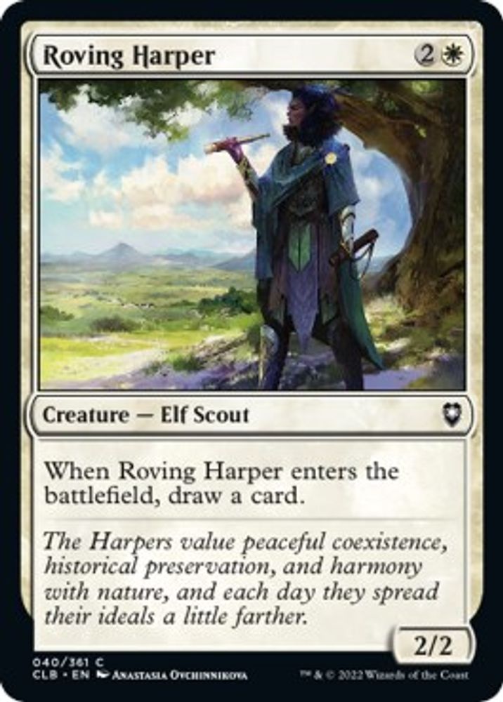 2022 Magic: The Gathering: Commander Legends: Battle for Baldur's Gate (CLB) - Roving Harper (#40, Common) (, Near Mint)