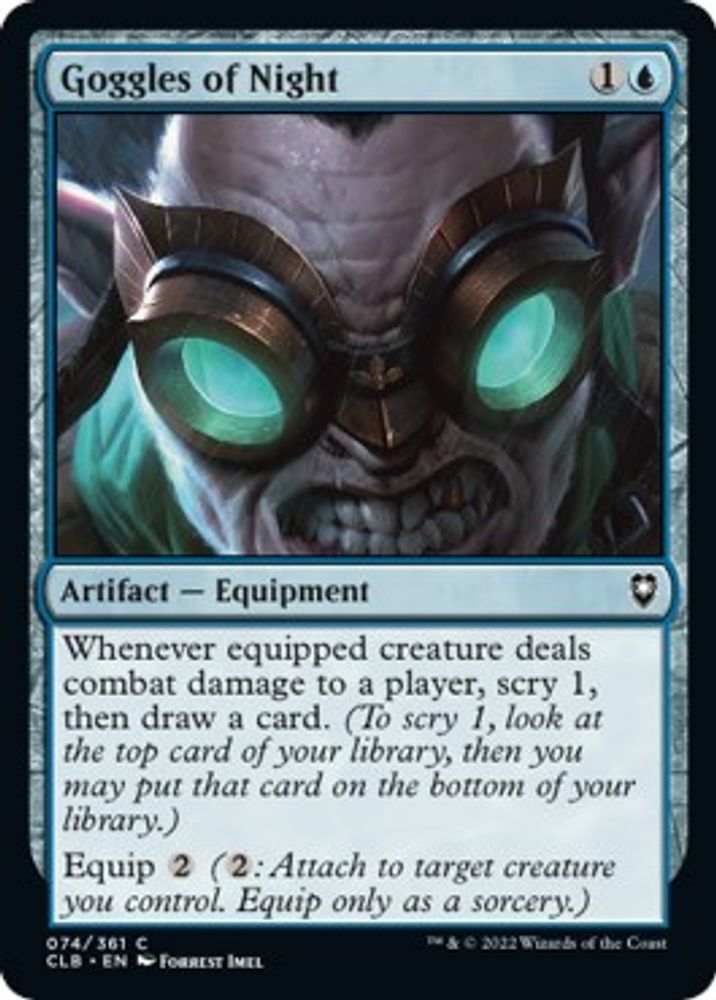 2022 Magic: The Gathering: Commander Legends: Battle for Baldur's Gate (CLB) - Goggles of Night (#74, Common) (, Near Mint)