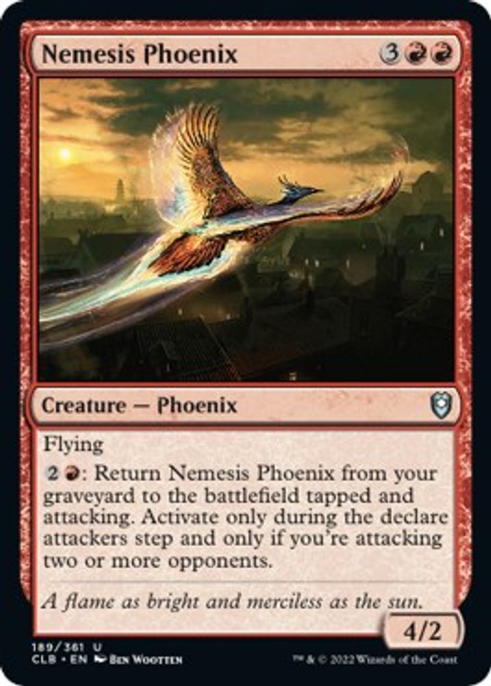 2022 Magic: The Gathering: Commander Legends: Battle for Baldur's Gate (CLB) - Nemesis Phoenix (#189, Uncommon) (, Near Mint)